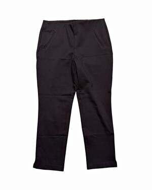 Chico's Women's Black Solid Flat Front Dress Pants Rayon Blend Size 1 Regular